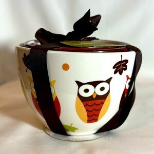 PIER 1 IMPORTS 3 Nestled Ceramic Bowls Owls Leafs Dots NEW WITH TAG
